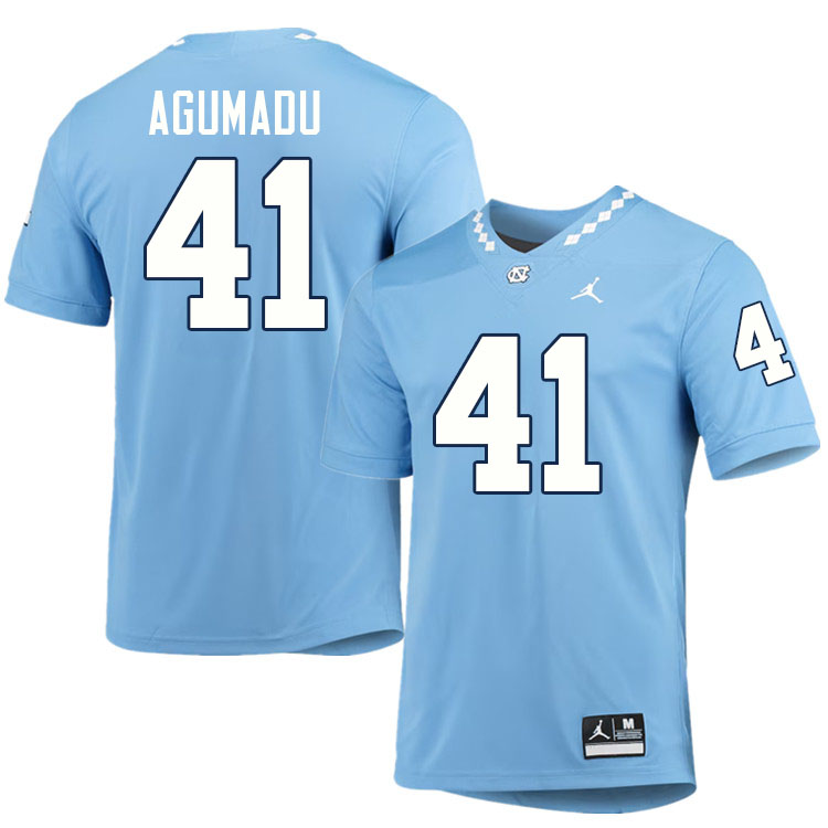 #41 Jonathan Agumadu North Carolina Tar Heels College Football Jersey Stitched-Carolina Blue